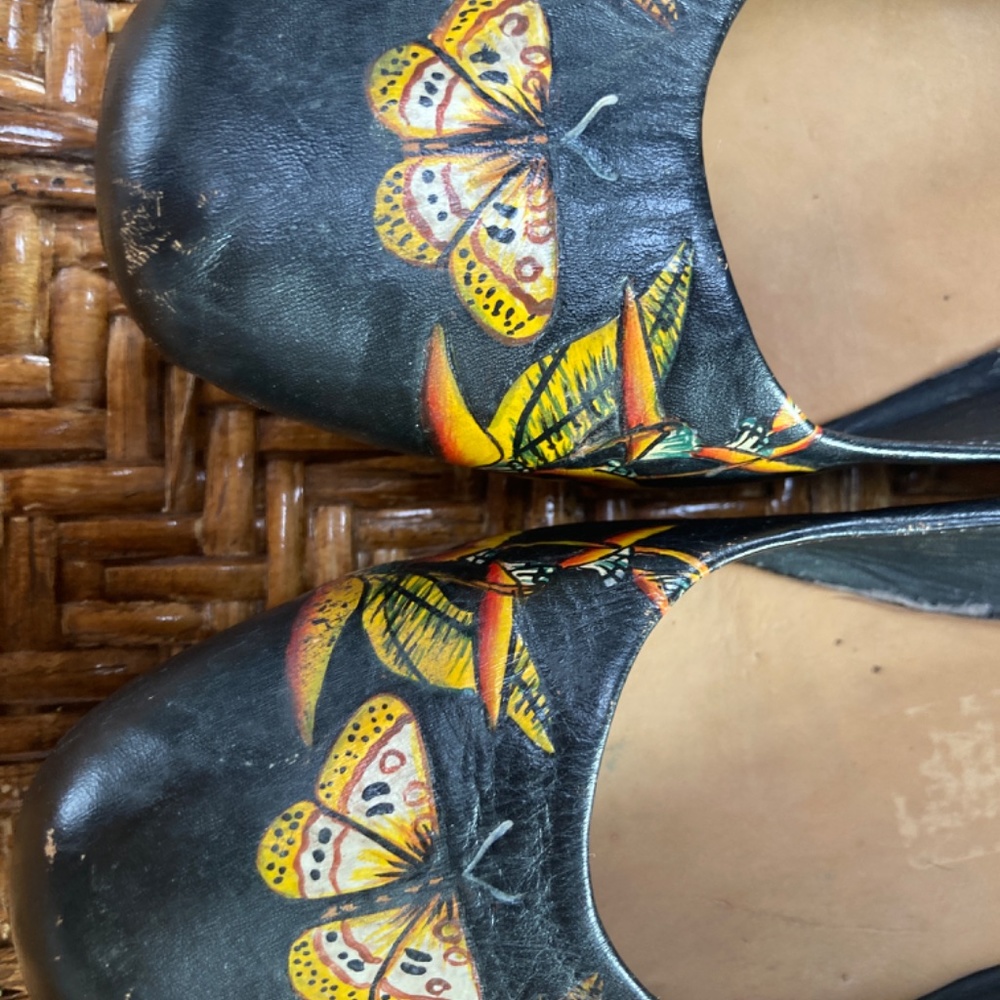 Redarte painted Ballet flats butterfly Mary Janes unique - Picture 7 of 10